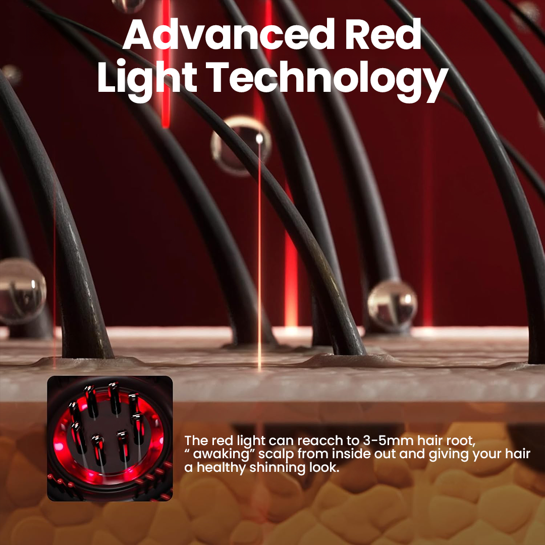Red Light Therapy Massaging Brush