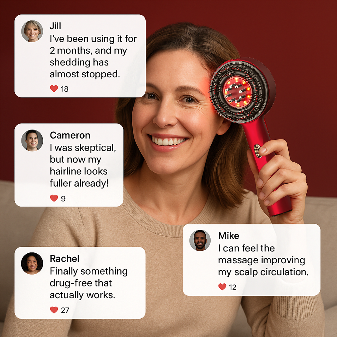Red Light Therapy Massaging Brush